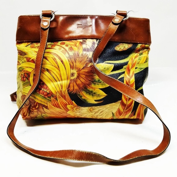 Salvatore Ferragamo Black Jungle Print Shoulder Bag - Picture 1 of 9